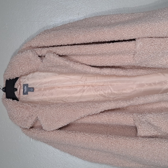 Martha Stewart Faux Curly Lamb Fur Soft Pink Coat Sz. XL NWOT - Picture 6 of 15